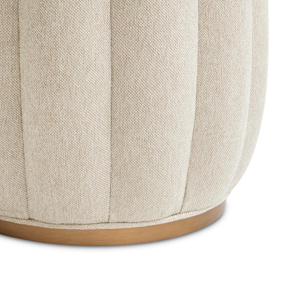 AICO by Michael Amini - Camellia Field Round Bench - Linen/Warm Pecan - 9090804-400 veiw 3