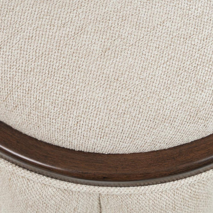 AICO by Michael Amini - Camellia Field Round Bench - Linen/Warm Pecan - 9090804-400 veiw 4