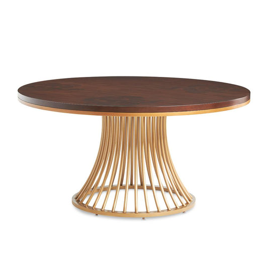 AICO by Michael Amini - Camellia Field Round Dining Table - Warm Pecan - 9090001-400 veiw 1