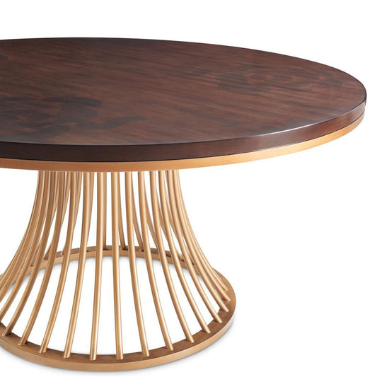 AICO by Michael Amini - Camellia Field Round Dining Table - Warm Pecan - 9090001-400 veiw 2