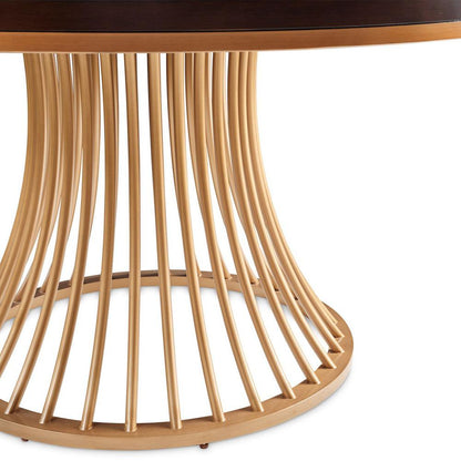 AICO by Michael Amini - Camellia Field Round Dining Table - Warm Pecan - 9090001-400 veiw 3