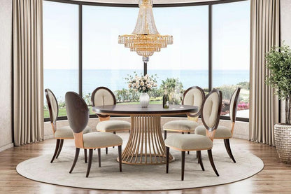 AICO by Michael Amini - Camellia Field Round Dining Table - Warm Pecan - 9090001-400 veiw 7