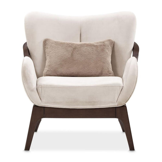 AICO by Michael Amini - Camellia Field Velvet Accent Chair - Porcini/Warm Pecan - 9090834-PRCNI-400 veiw 1