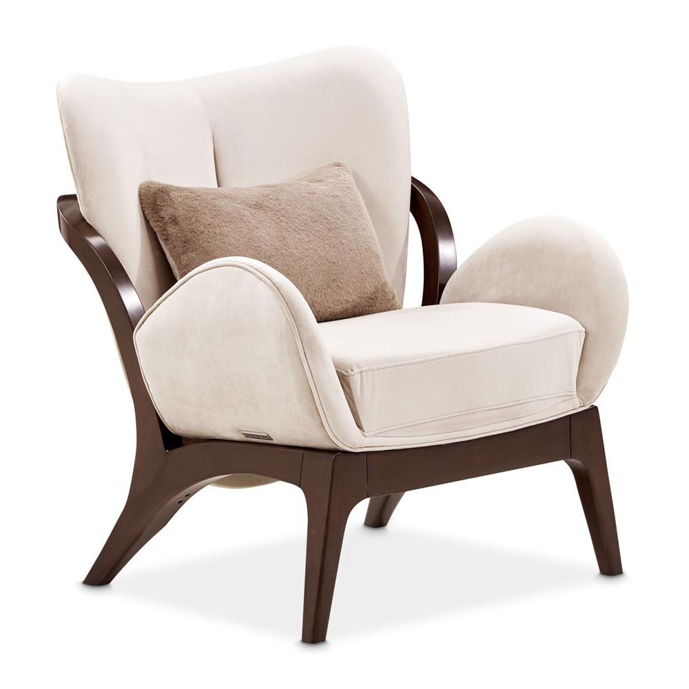 AICO by Michael Amini - Camellia Field Velvet Accent Chair - Porcini/Warm Pecan - 9090834-PRCNI-400 veiw 2