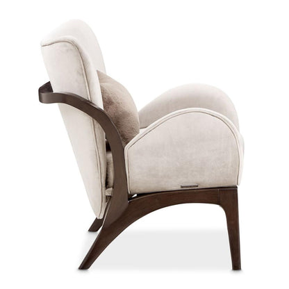 AICO by Michael Amini - Camellia Field Velvet Accent Chair - Porcini/Warm Pecan - 9090834-PRCNI-400 veiw 3