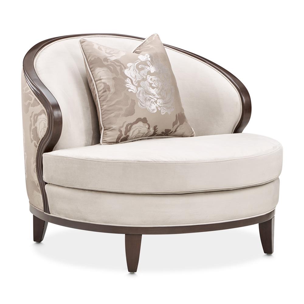 AICO by Michael Amini - Camellia Field Velvet Matching Chair - Porcini/Warm Pecan - 9090835-LINEN-400 veiw 1