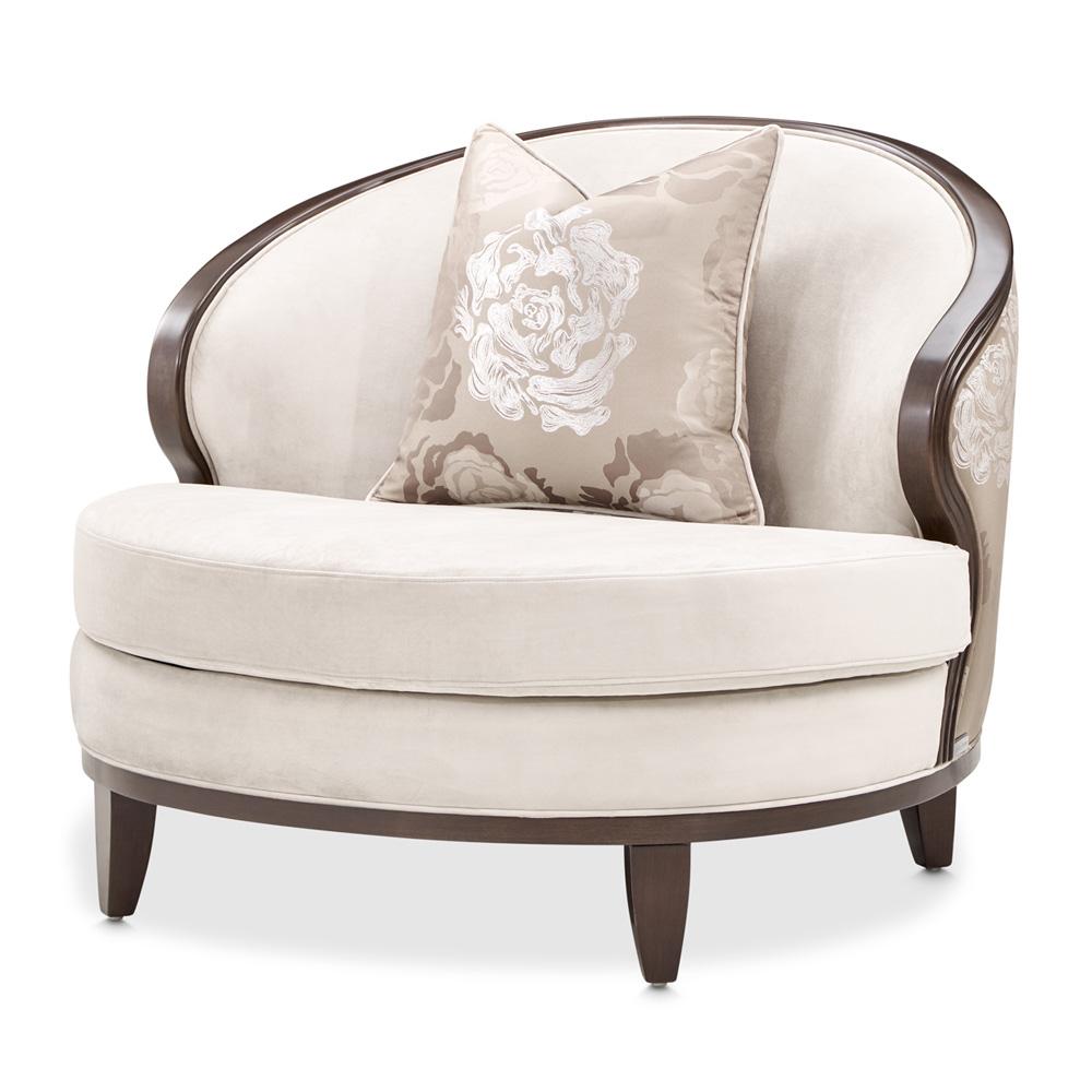 AICO by Michael Amini - Camellia Field Velvet Matching Chair - Porcini/Warm Pecan - 9090835-LINEN-400 veiw 3