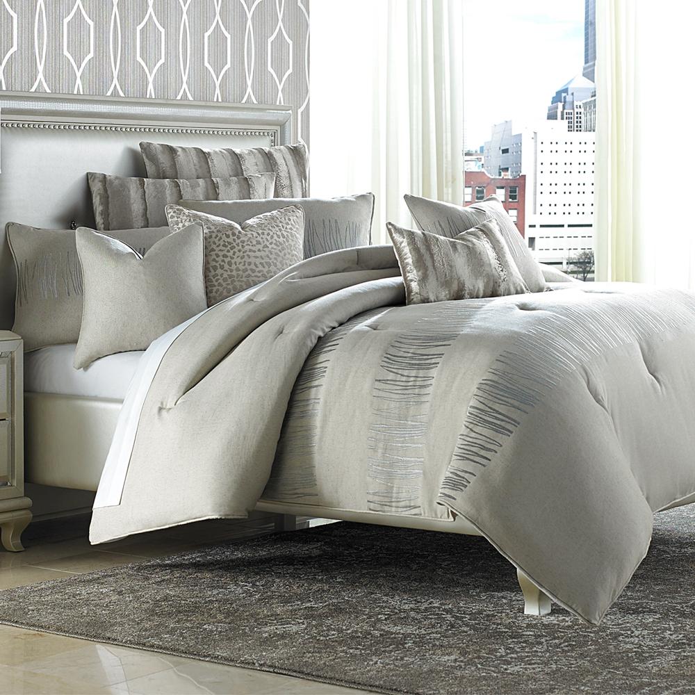 AICO by Michael Amini - Captiva 9pc Queen Comforter Set in Neutral - BCS-QS09-CAPVA-NUTR veiw 1
