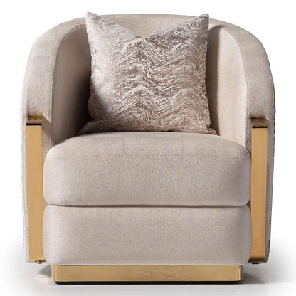 AICO by Michael Amini - Carmela Accent Chair - Almond/Gold - LFR-CRMA835-AMD-806 veiw 1