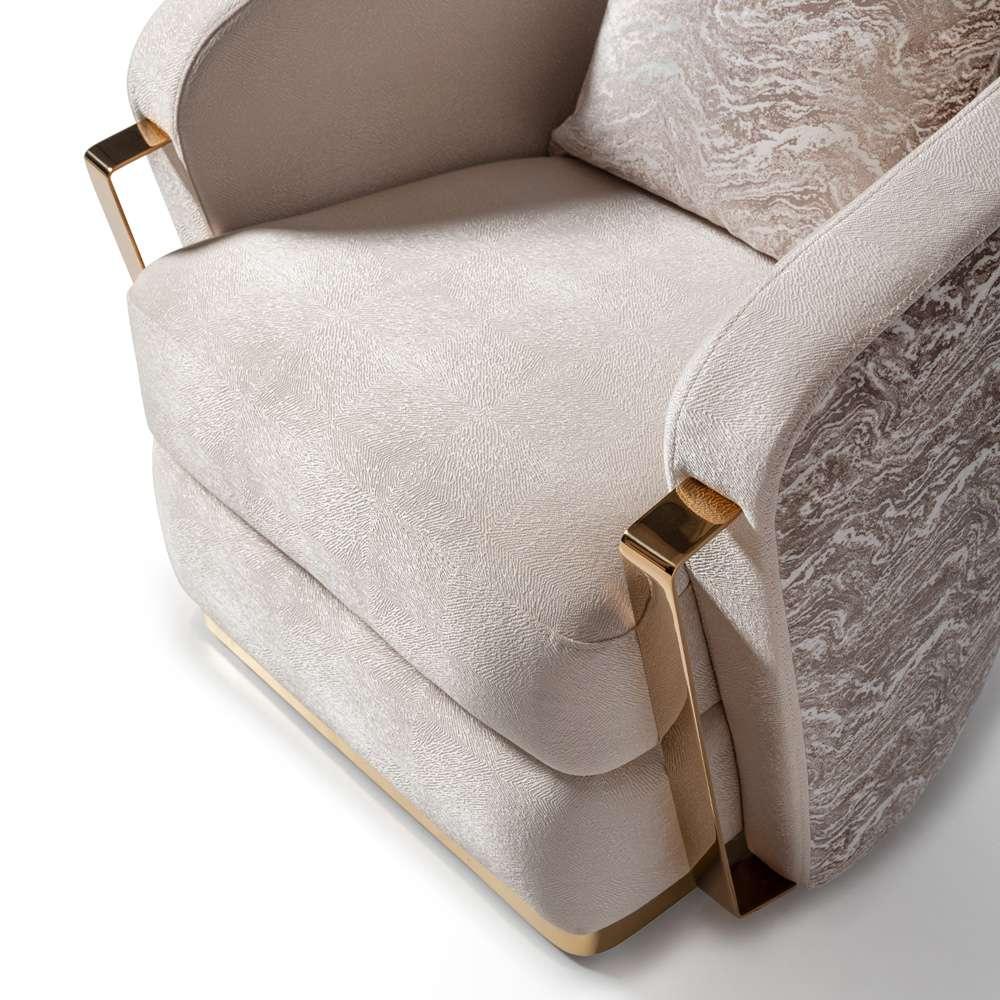 AICO by Michael Amini - Carmela Accent Chair - Almond/Gold - LFR-CRMA835-AMD-806 veiw 4
