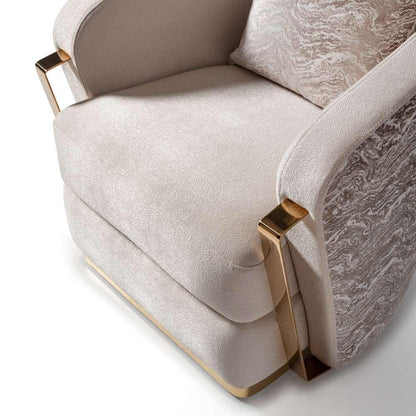 AICO by Michael Amini - Carmela Accent Chair - Almond/Gold - LFR-CRMA835-AMD-806 veiw 4