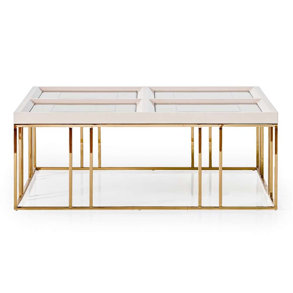 AICO by Michael Amini - Carmela Cocktail Table - Shimmer Ivory - LFR-CRMA201-141 veiw 1