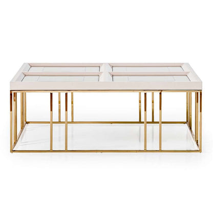 AICO by Michael Amini - Carmela Cocktail Table - Shimmer Ivory - LFR-CRMA201-141 veiw 1
