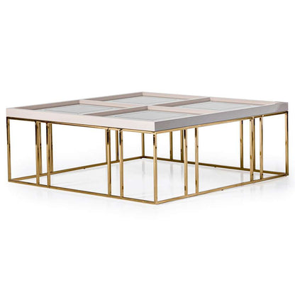 AICO by Michael Amini - Carmela Cocktail Table - Shimmer Ivory - LFR-CRMA201-141 veiw 2