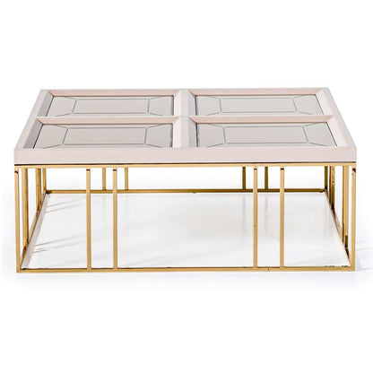 AICO by Michael Amini - Carmela Cocktail Table - Shimmer Ivory - LFR-CRMA201-141 veiw 3