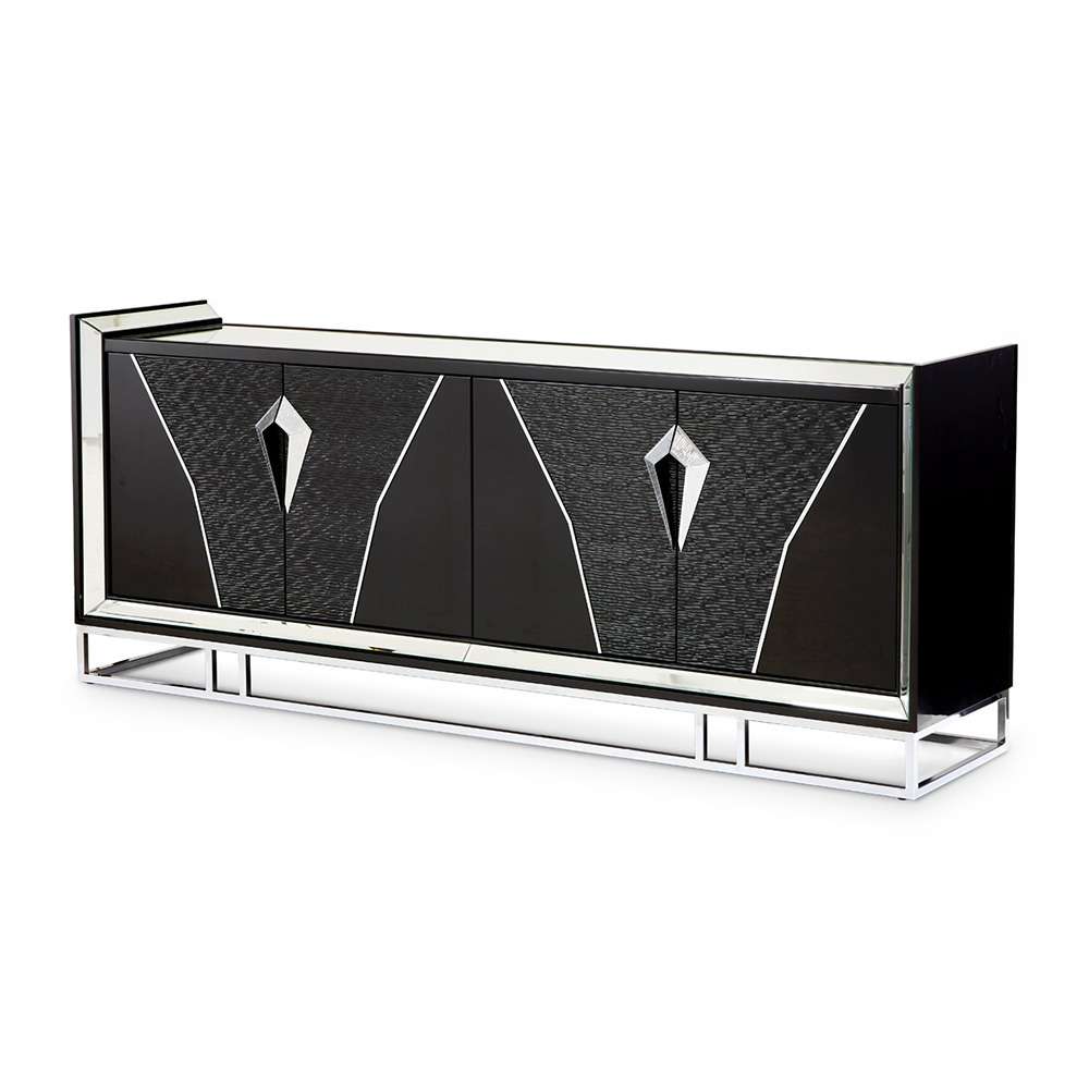 AICO by Michael Amini - Carmela Console Table - Glossy Charcoal Sand - LFR-CRMA223-830 veiw 1