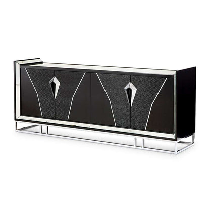 AICO by Michael Amini - Carmela Console Table - Glossy Charcoal Sand - LFR-CRMA223-830 veiw 1