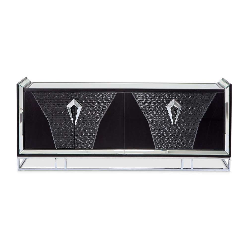AICO by Michael Amini - Carmela Console Table - Glossy Charcoal Sand - LFR-CRMA223-830 veiw 2