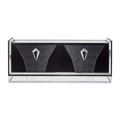 AICO by Michael Amini - Carmela Console Table - Glossy Charcoal Sand - LFR-CRMA223-830 veiw 2