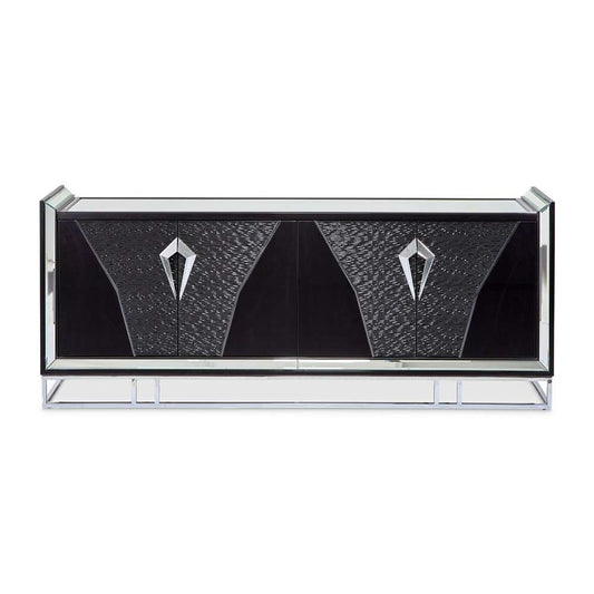 AICO by Michael Amini - Carmela Console Table - Glossy Charcoal Sand - LFR-CRMA223-830 veiw 2