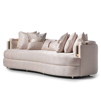 AICO by Michael Amini - Carmela Mansion Sofa - Almond/Gold - LFR-CRMA816-AMD-806 veiw 3