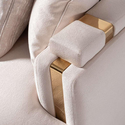AICO by Michael Amini - Carmela Mansion Sofa - Almond/Gold - LFR-CRMA816-AMD-806 veiw 4