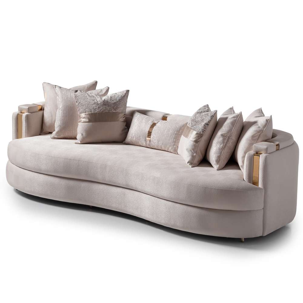 AICO by Michael Amini - Carmela Mansion Sofa - Almond/Gold - LFR-CRMA816-AMD-806 veiw 7