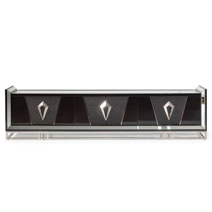AICO by Michael Amini - Carmela Media Cabinet - Glossy Charcoal Sand - LFR-CRMA081-830 veiw 1
