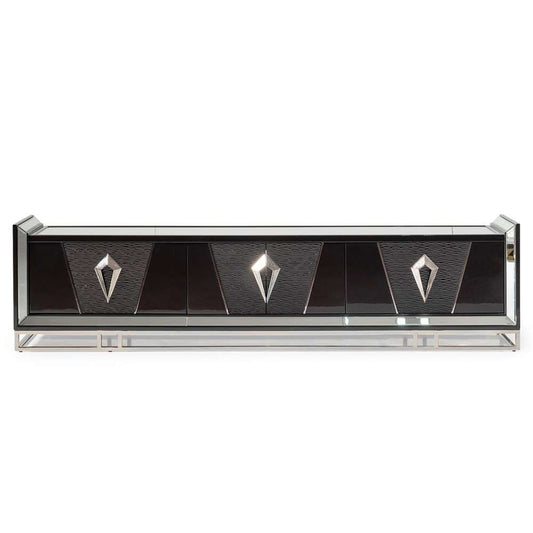 AICO by Michael Amini - Carmela Media Cabinet - Glossy Charcoal Sand - LFR-CRMA081-830 veiw 1