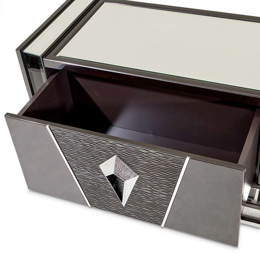 AICO by Michael Amini - Carmela Media Cabinet - Glossy Charcoal Sand - LFR-CRMA081-830 veiw 2