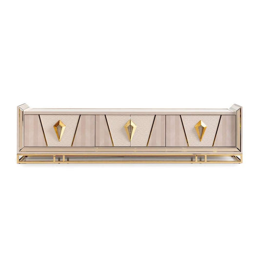 AICO by Michael Amini - Carmela Media Cabinet - Shimmer Ivory - LFR-CRMA081-141 veiw 2