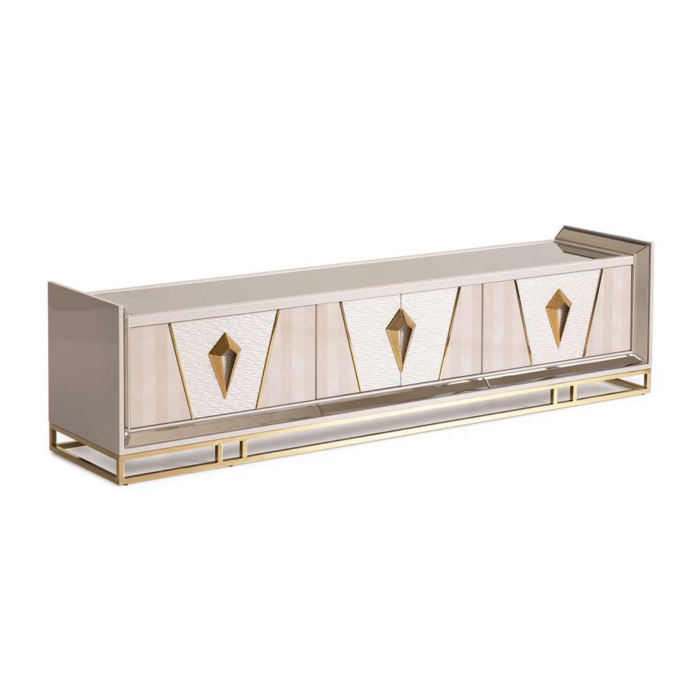 AICO by Michael Amini - Carmela Media Cabinet - Shimmer Ivory - LFR-CRMA081-141 veiw 3