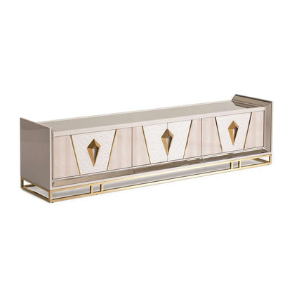 AICO by Michael Amini - Carmela Media Cabinet - Shimmer Ivory - LFR-CRMA081-141 veiw 3