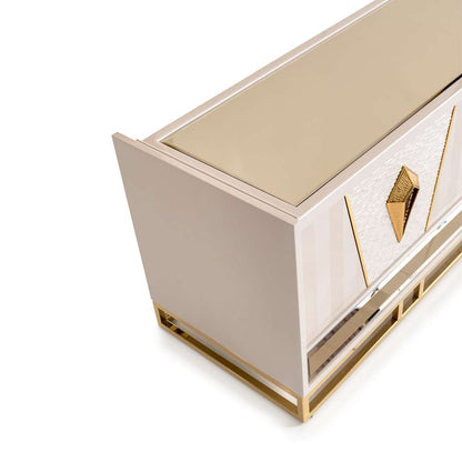 AICO by Michael Amini - Carmela Media Cabinet - Shimmer Ivory - LFR-CRMA081-141 veiw 7