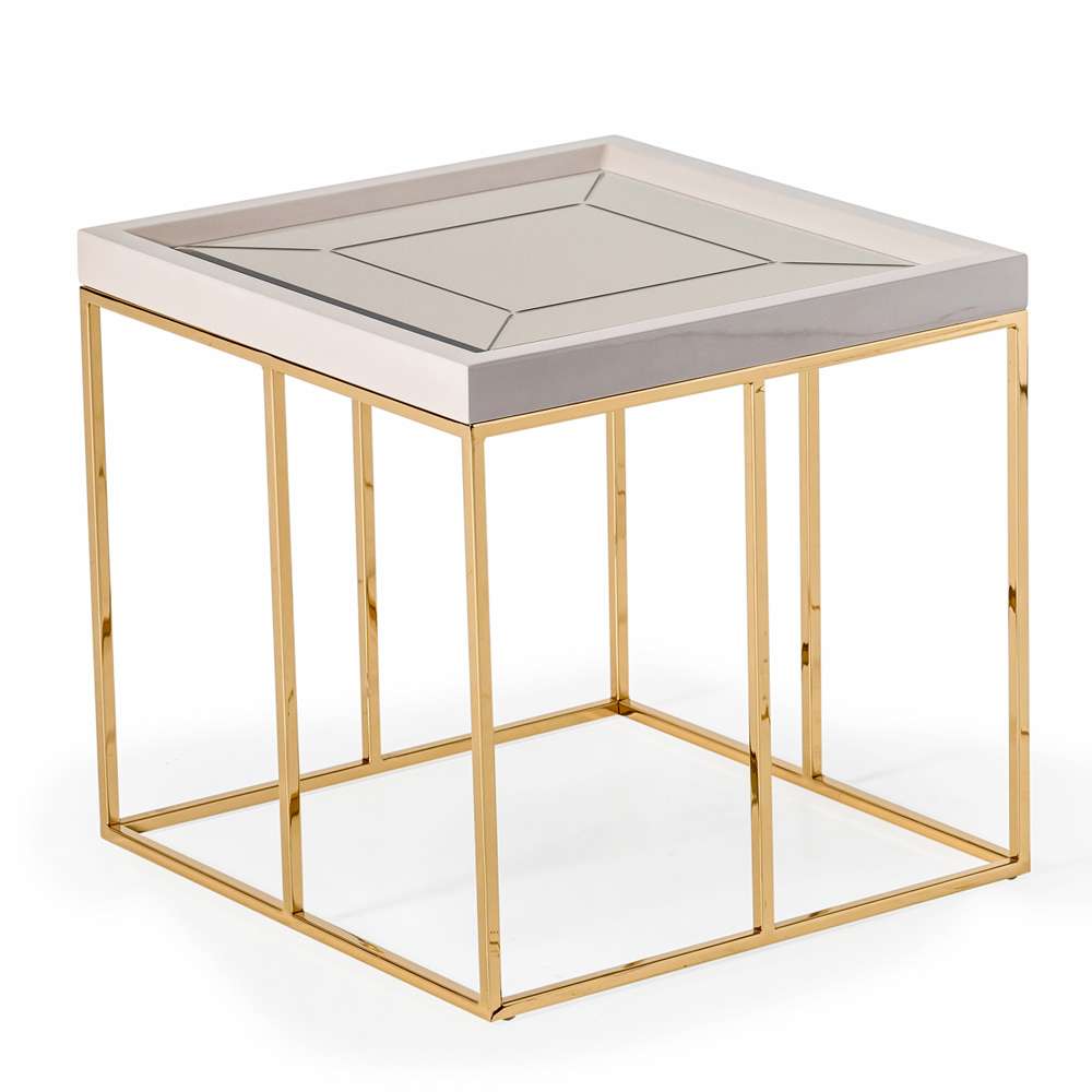 AICO by Michael Amini - Carmela Side Table - Shimmer Ivory - LFR-CRMA202-141 veiw 4