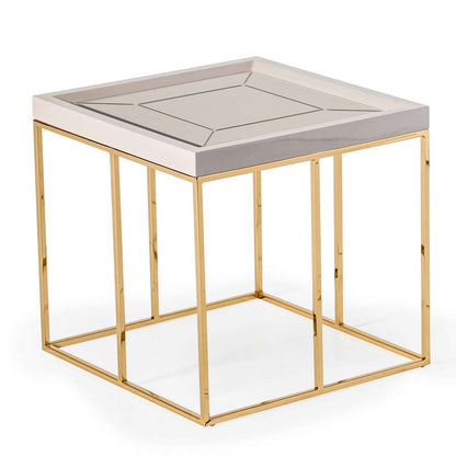 AICO by Michael Amini - Carmela Side Table - Shimmer Ivory - LFR-CRMA202-141 veiw 4