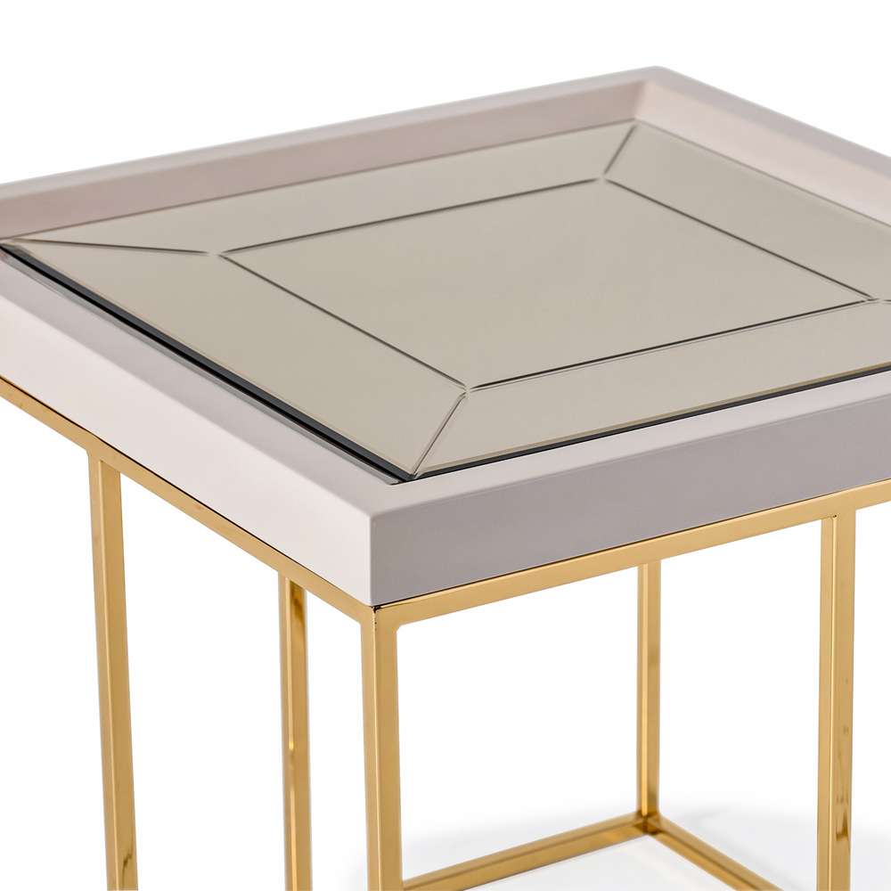 AICO by Michael Amini - Carmela Side Table - Shimmer Ivory - LFR-CRMA202-141 veiw 5