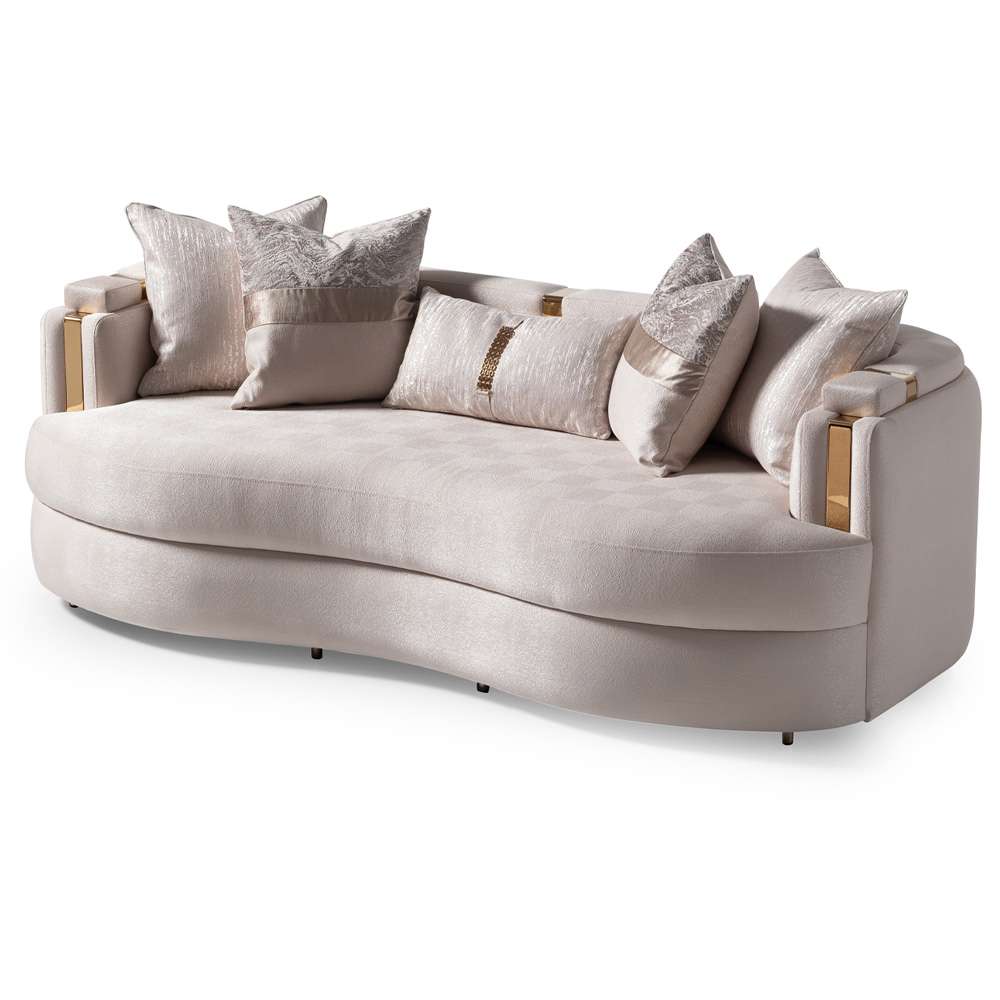 AICO by Michael Amini - Carmela Sofa - Almond/Gold - LFR-CRMA815-AMD-806 veiw 3