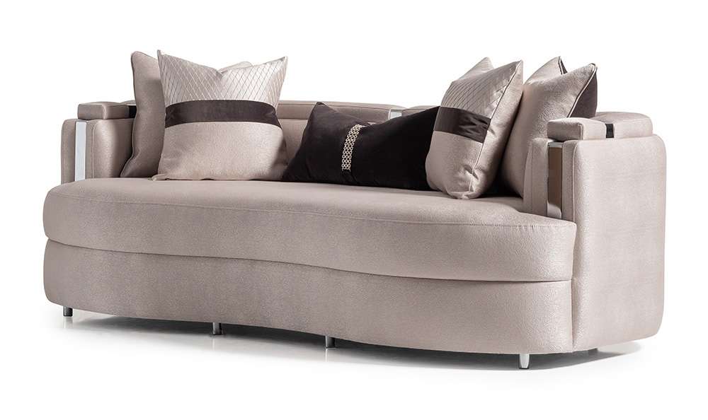 AICO by Michael Amini - Carmela Sofa - Zinc/Silver - LFR-CRMA815-ZNC-808 veiw 2