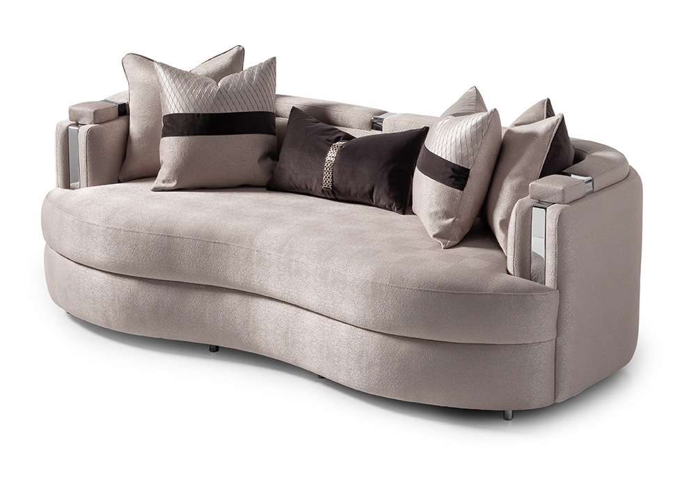 AICO by Michael Amini - Carmela Sofa - Zinc/Silver - LFR-CRMA815-ZNC-808 veiw 6