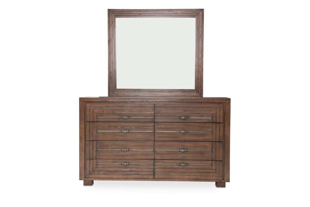 AICO by Michael Amini - Carrollton - Dresser & Mirror - Rustic Ranch - KI-CRLN050-60-407 veiw 2