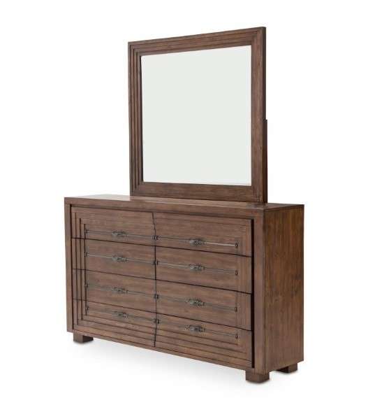 AICO by Michael Amini - Carrollton - Dresser & Mirror - Rustic Ranch - KI-CRLN050-60-407N veiw 1