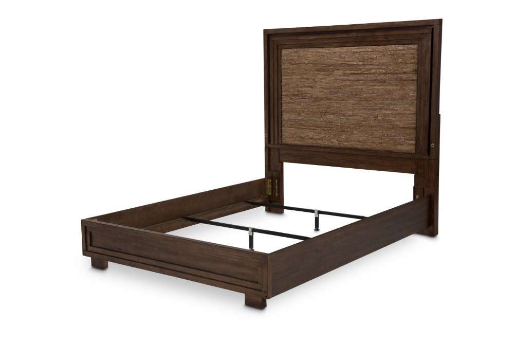 AICO by Michael Amini - Carrollton - Queen Panel Bed with Fabric Insert - Rustic Ranch - KI-CRLN000QN-407N veiw 1