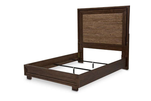 AICO by Michael Amini - Carrollton - Queen Panel Bed with Fabric Insert - Rustic Ranch - KI-CRLN000QN-407N veiw 1