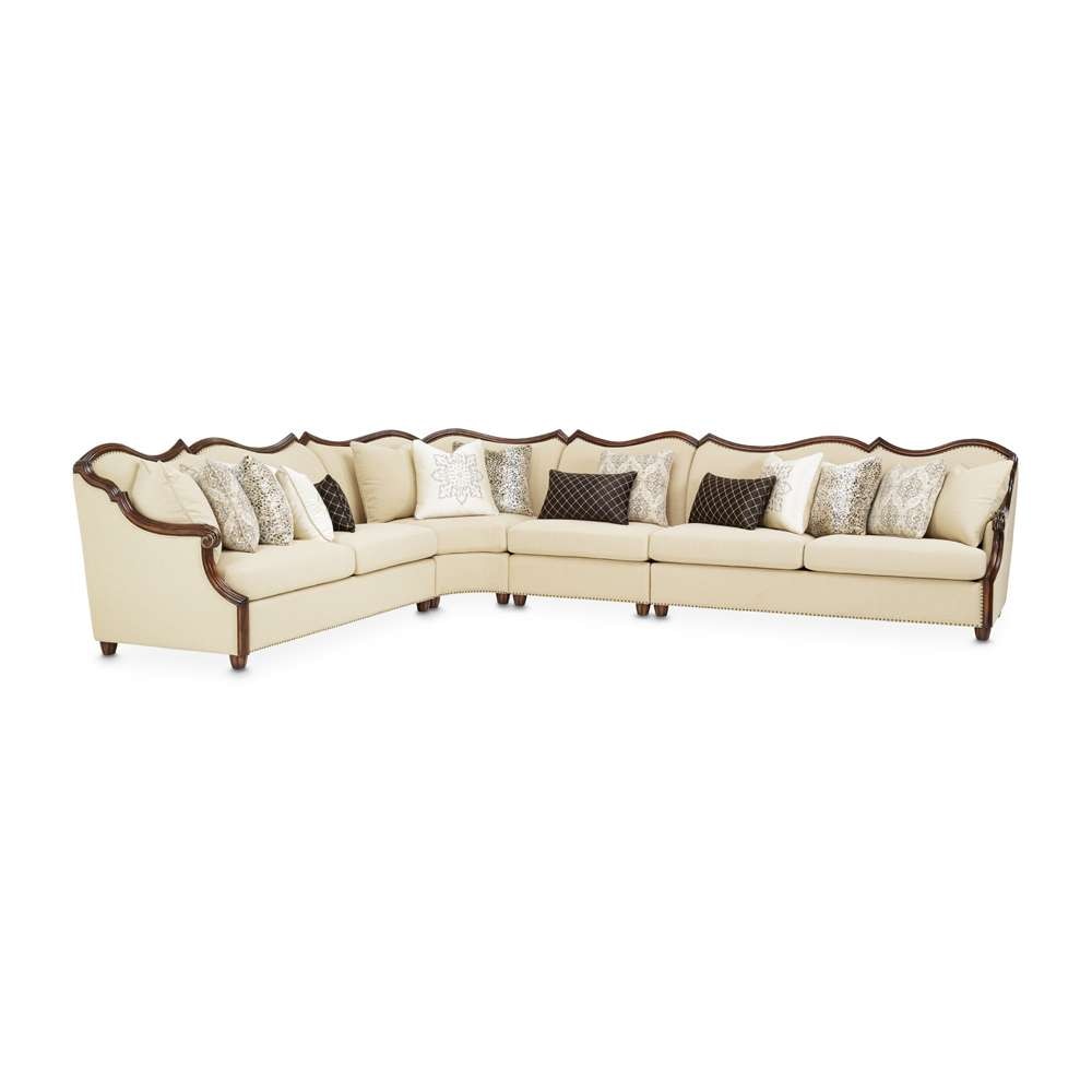 AICO by Michael Amini - Chamberi Sectional Sofa - Toast/Warm Cognac - 9059800-TOAST4SE-413 veiw 1
