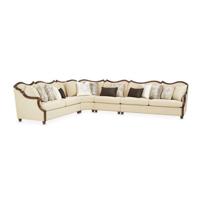 AICO by Michael Amini - Chamberi Sectional Sofa - Toast/Warm Cognac - 9059800-TOAST4SE-413 veiw 1