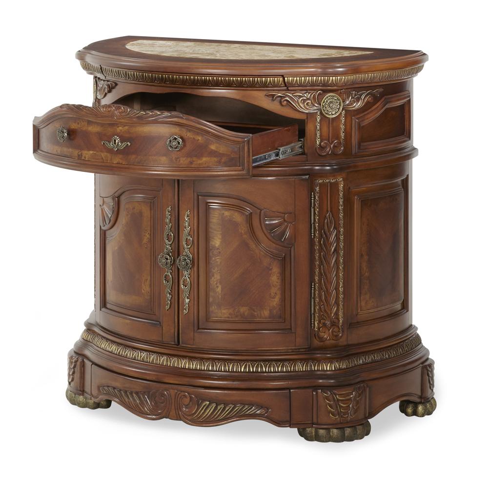 AICO by Michael Amini - Cortina Bedside Chest in Honey Walnut - N65040-28 veiw 4