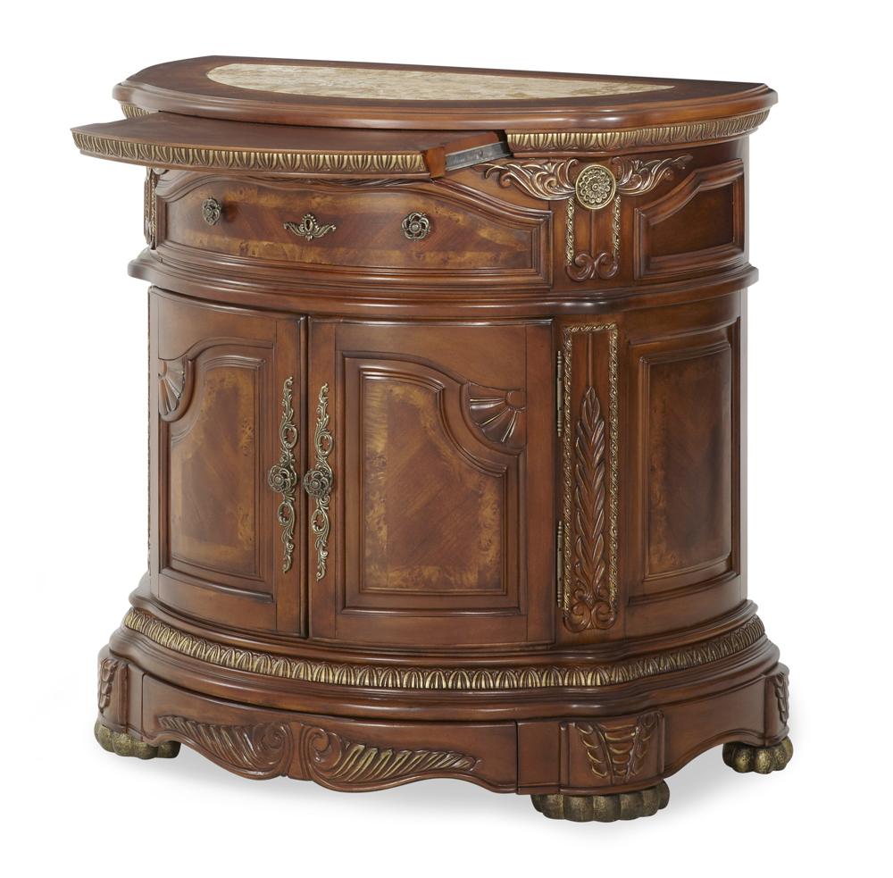 AICO by Michael Amini - Cortina Bedside Chest in Honey Walnut - N65040-28 veiw 5