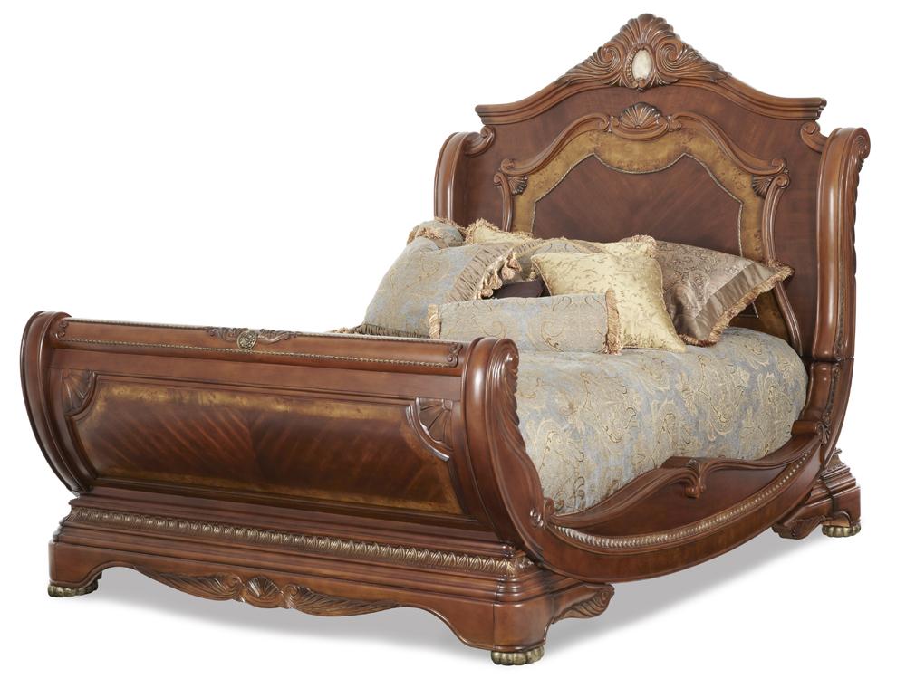 AICO by Michael Amini - Cortina Cal. King Sleigh Bed in Honey Walnut - NF6500CKSL-28 veiw 1