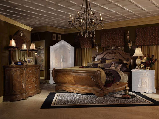 AICO by Michael Amini - Cortina King Sleigh Bedroom Set w/ Chest (6 pc) in Honey Walnut - NF6500EKSL6C-28 veiw 1